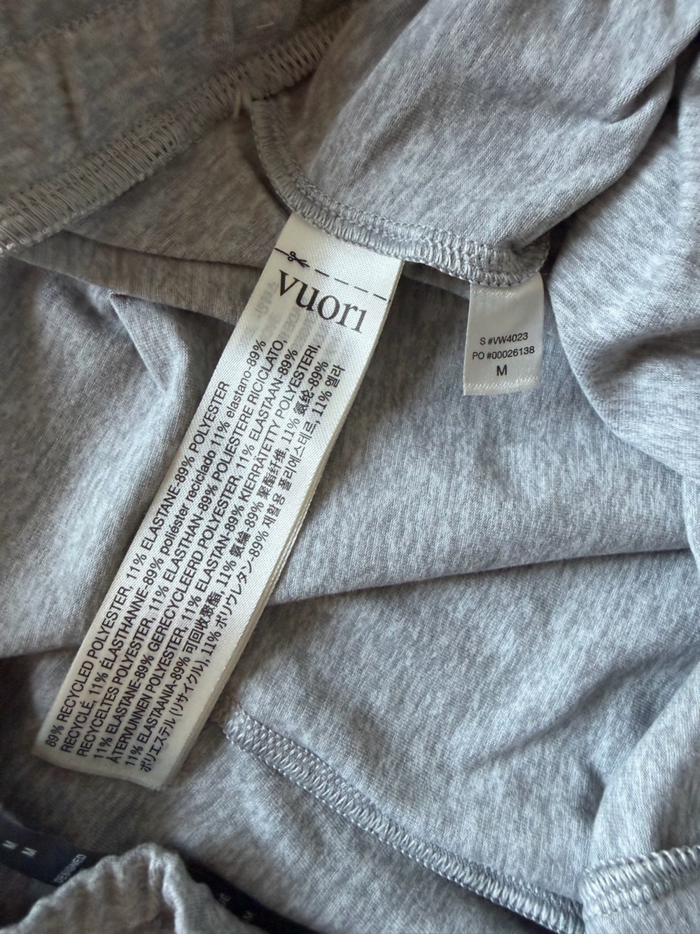 Vuori Halo Essential Wide Leg Pants Pale Gray Heather DreamKnit Medium - Picture 3 of 4